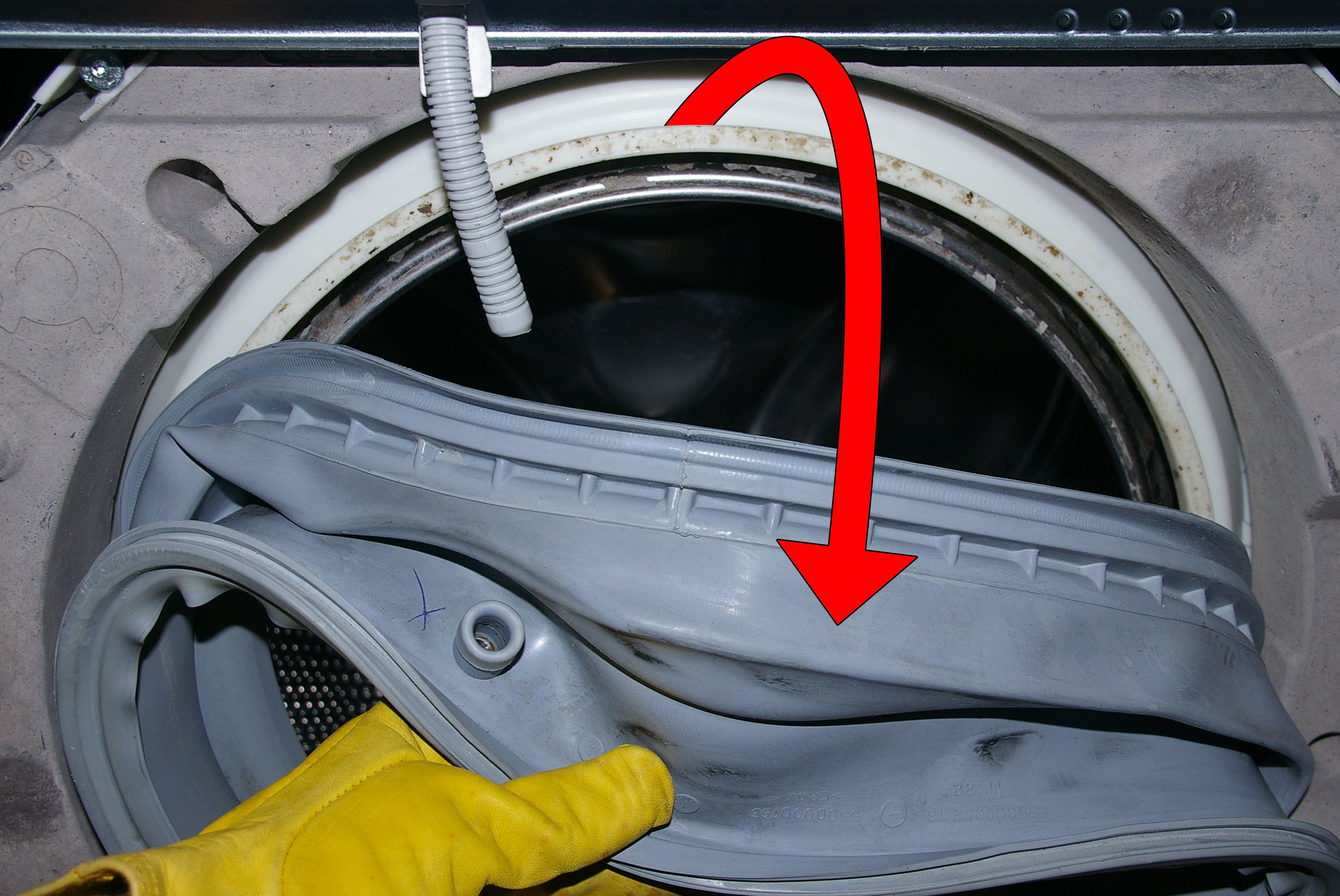 Lavadora Bosch con la junta de la puerta muy deteriorada